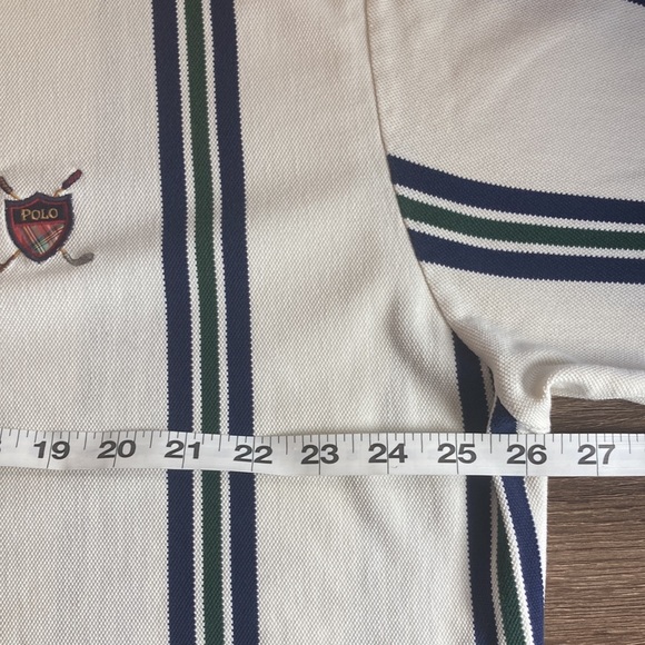 Mens Polo Ralph Lauren Golf XXL Cream Stripped Polo w/ Colonial Golf Logo - Picture 5 of 8